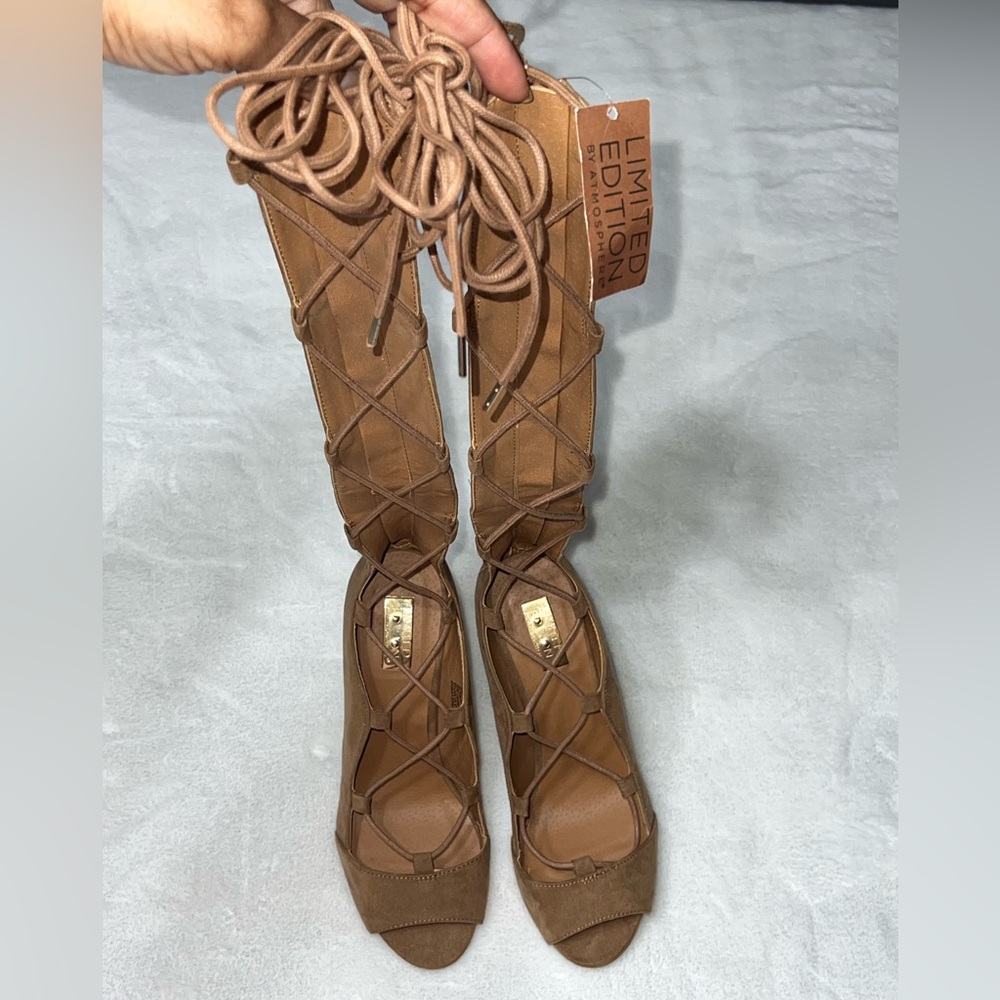 NEW Women's Patrii Gladiator High Heeled Sandals Brown